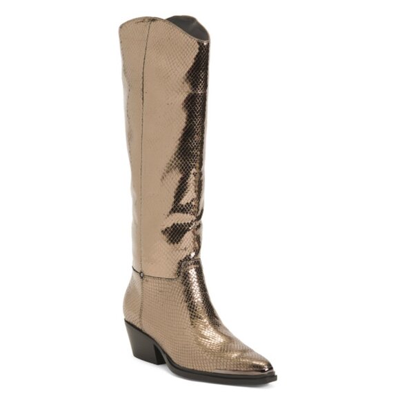 FRANCO SARTO Pewter Leather Billie Western Boots - Picture 1 of 2